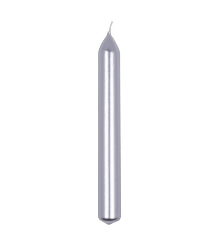 Lumanari pentru cina, lacuite, 20 x 170mm, 10 buc/set, DONAU Home - argintii