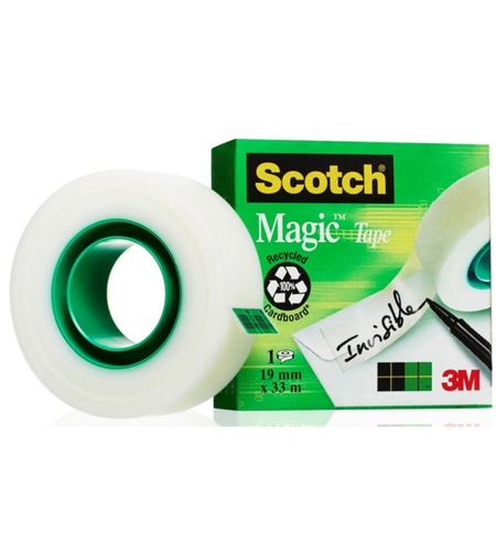 Banda adeziva transparent mata, invizibila la copiere, se rupe usor, 19mm x 33m, 3M - SCOTCH Magic