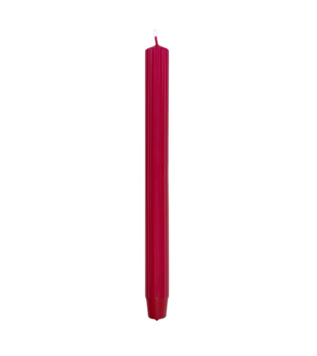 Lumanari cu dungi, pentru cina, 25 x 300mm, 4 buc/set, DONAU Home - rosii