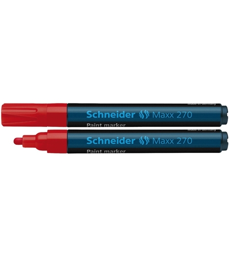 Marker cu vopsea SCHNEIDER Maxx 270, varf rotund 1-3mm - rosu