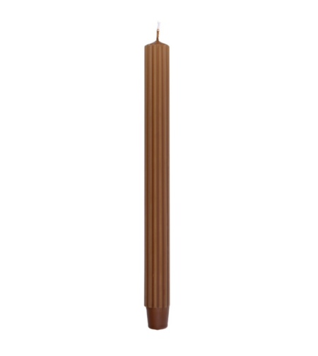 Lumanari cu dungi, pentru cina, 25 x 300mm, 4 buc/set, DONAU Home - caramel