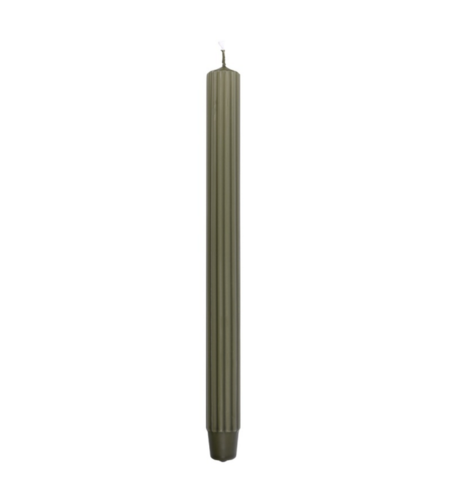 Lumanari cu dungi, pentru cina, 25 x 300mm, 4 buc/set, DONAU Home - kaki