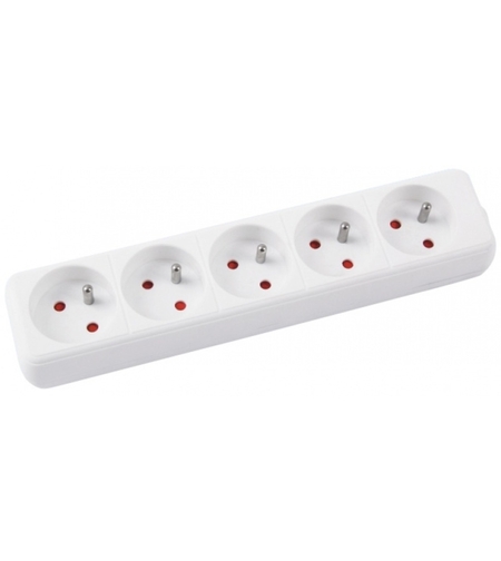 Prelungitor cu 5 prize, cablu 5 metri, Office Products - alb