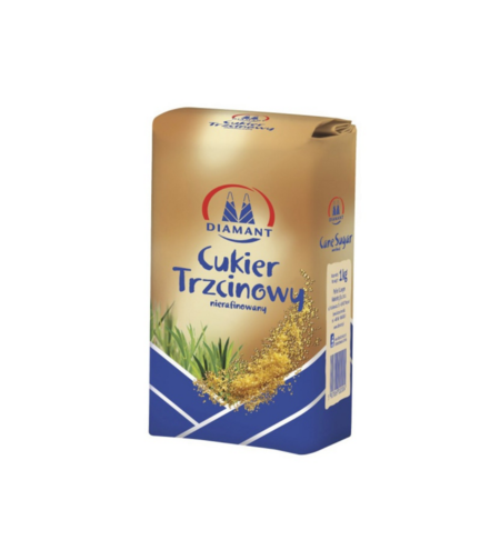 Zahar brun Diamant, din trestie de zahar, 1kg/punga