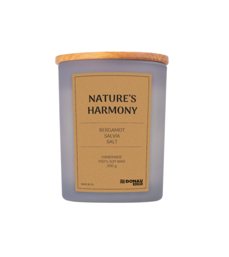 Lumanare in recipient de sticla, cu capac, 200gr, 40 de ore ardere, DONAU Home - Nature's Harmony