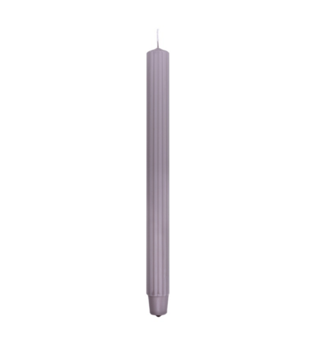 Lumanari cu dungi, pentru cina, 25 x 300mm, 4 buc/set, DONAU Home - gri cenusa