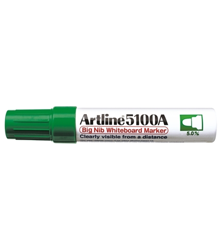 Marker pentru tabla de scris ARTLINE 5100A, corp metalic, varf rotund 5.0mm - verde
