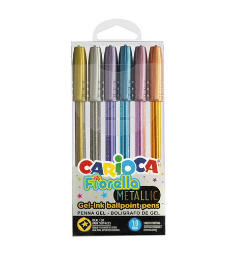 Pixuri colorate Carioca, metalizate, Fiorella - 6 buc/set