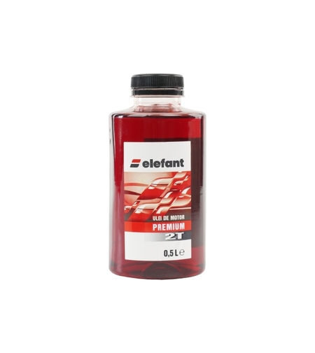Ulei 0.5L, rosu amestec, motoare 2T, 30 ml/l, Elefant