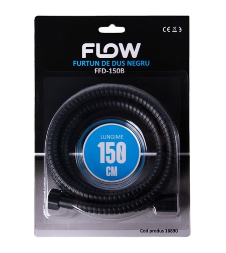 FFD-150B Furtun de dus negru 150 cm, FLOW