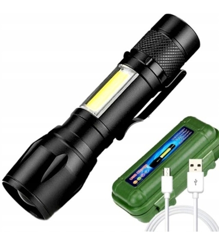 V-111198 Lanterna din aluminiu LED cu zoom, acumulator si incarcare USB, VL676 VARGO