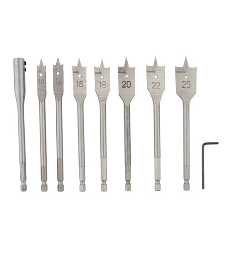 RBP9 Set burghie plate pentru lemn 9 buc 10-25mm ROTOR