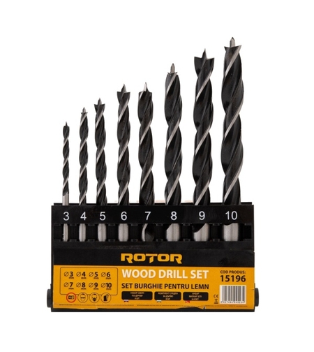 RBW8 Set burghie pentru lemn, 8 piese, ROTOR