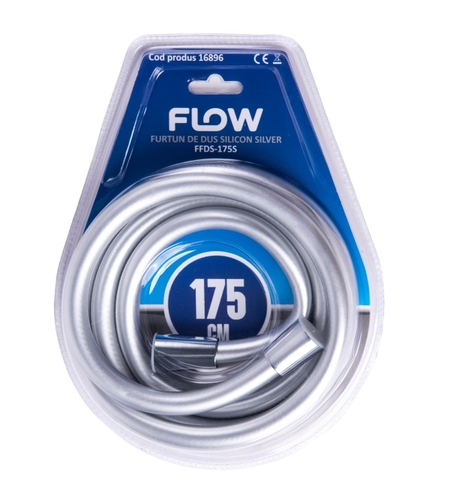 FFDS-175S Furtun de duș silicon silver 175 cm, FLOW