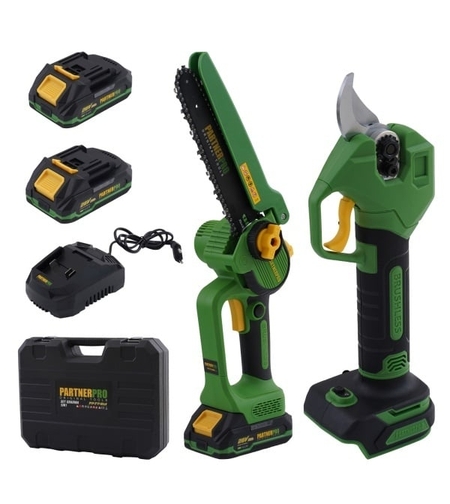 PP-FF 5 IN 1 Set Foarfeca de gradina si Fierastrau cu lant pe acumulator PARTNERPRO
