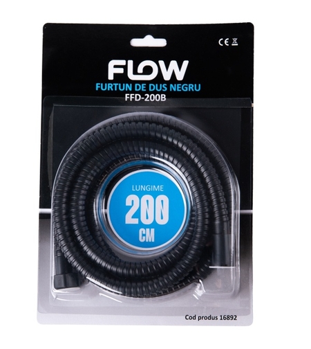FFD-200B Furtun de dus negru 200 cm, FLOW