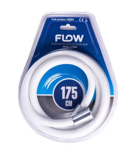 FFDS-175W Furtun de dus, silicon alb 175 cm, FLO