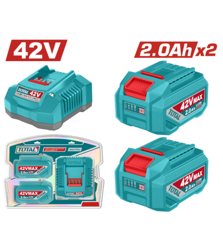 TOTAL - KIT 2 BATERII SI INCARCATOR - 42V - 2.0Ah