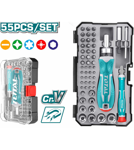 TOTAL - SET SURUBELNITE CU CLICHET - 55 PIESE (INDUSTRIAL)