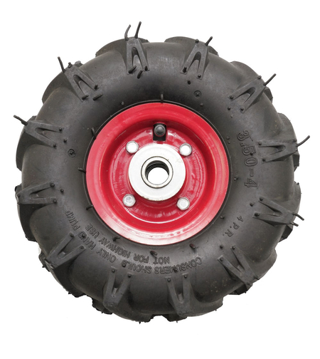 Roata roaba - TT - pentru ax 20mm - cu rulment - crampoane - 3.50-4 4PR