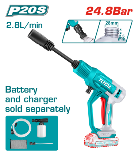 TOTAL - APARAT DE SPALAT CU PRESIUNE - LI-ION - 20V - 24.8BAR