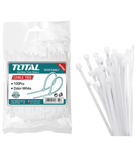 TOTAL - COLIERE DE PLASTIC - 100BUC - 7.2X400MM NYLON 66
