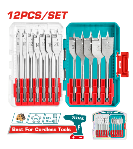 TOTAL - SET 12 BUC BURGHIE PLATE PENTRU LEMN