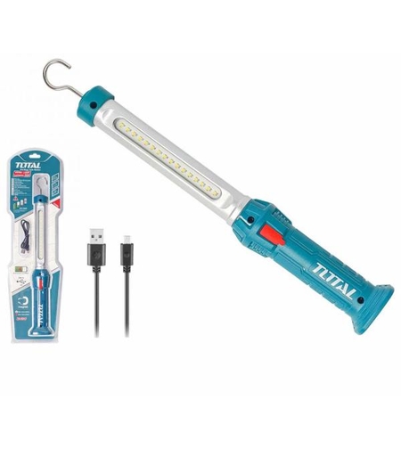 TOTAL - LAMPA PORTABILA CU LED - BATERIE REINCARCABILA LI-POLIMER - 3.5W