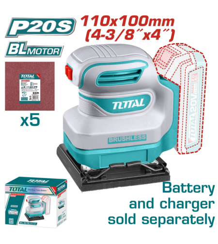TOTAL - MASINA DE SLEFUIT TALPA PATRATA LI-ION - 20V