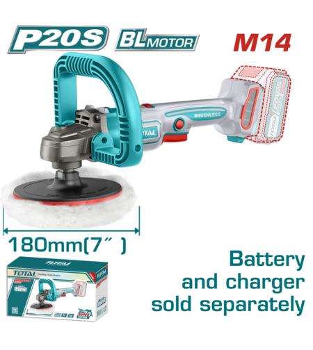 TOTAL - MASINA DE POLISAT CU MOTOR FARA PERII - 20V -180MM (NU INCLUDE ACUMULATOR)