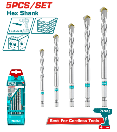 TOTAL - SET 5 BURGHIE PENTRU ZIDARIE PRINDERE HEX 1/4