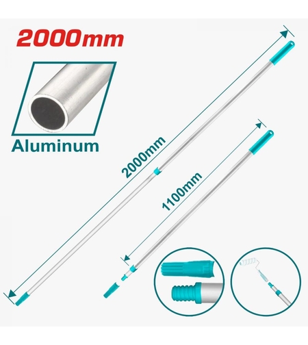 TOTAL - TIJA TELESCOPICA - ALUMINIU - 200CM