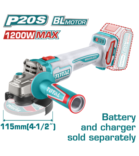 TOTAL - POLIZOR UNGHIULAR - 115MM - 20V - LI-ION (INDUSTRIAL)