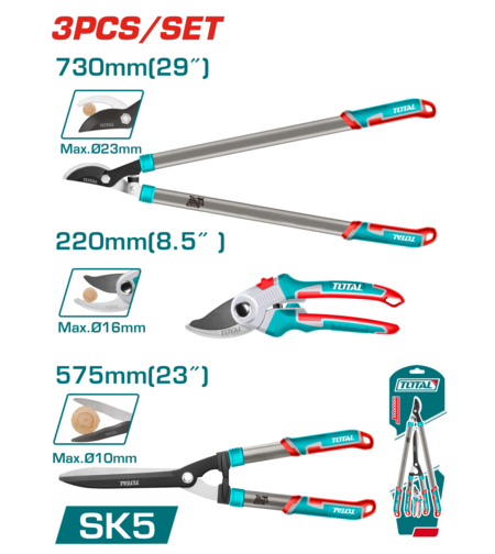 TOTAL - SET FOARFECI DE GRADINA – 3 PIESE
