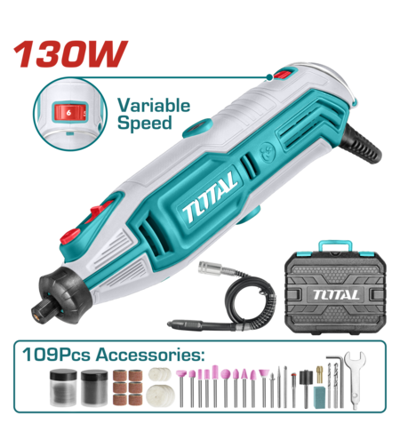 TOTAL - MINI POLIZOR - 130W - 109 ACCESORII
