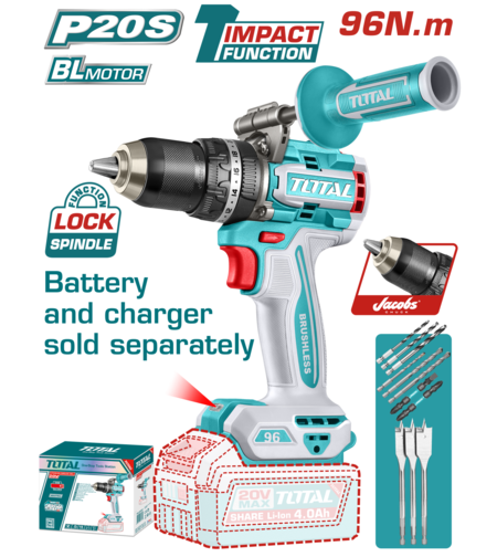 TOTAL - MASINA DE GAURIT CU IMPACT - 20V - 96N.m (NU INCLUDE ACUMULATOR)