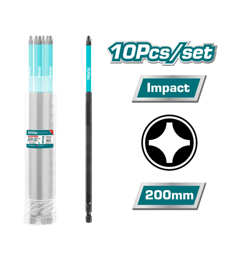 TOTAL - SET 10 BITI DE IMPACT PH2X200MM