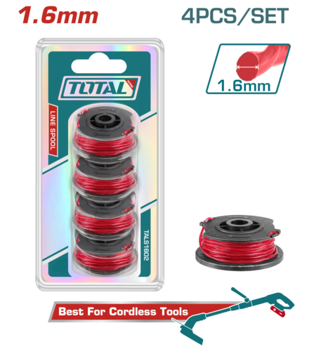 TOTAL - FIR TAIETOR ROTUND 1.6MM PENTRU TRIMMER CU ACUMULATOR