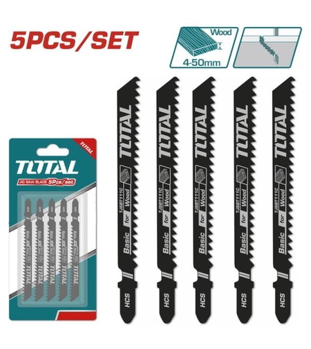TOTAL - SET LAME FIERASTRAU PENDULAR PENTRU LEMN 74MM 8TPI - 5 BUC