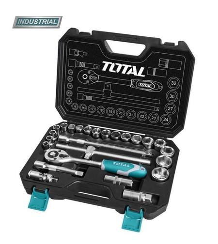 TOTAL - TRUSA DE CHEI TUBULARE 1/2 CU ANTRENOR 25 PIESE (INDUSTRIAL)