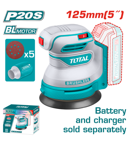 TOTAL - MASINA DE SLEFUIT ROTATIVA - 125MM - LI-ION - 20V