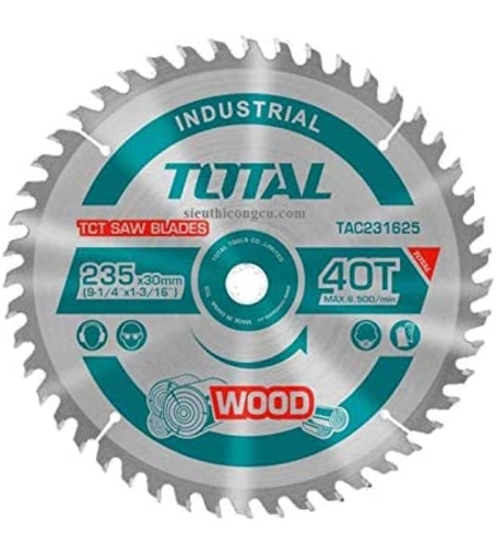 TOTAL - PANZA FIERASTRAU TCT PENTRU LEMN - 235X30MM (INDUSTRIAL)