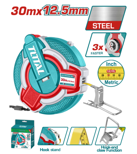 TOTAL - RULETA 30M X 12,5MM - EFICIENTA 3:1
