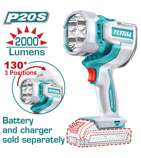 TOTAL - LAMPA DE LUCRU - 2000 LUMENI - LI-ION - 20V (NU INCLUDE ACUMULATOR SI INCARCATOR)