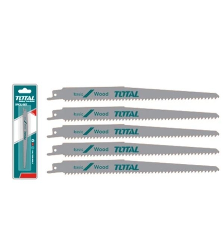 TOTAL - SET LAME FIERASTRAU SABIE PENTRU LEMN 225MM 6TPI - 5 BUC