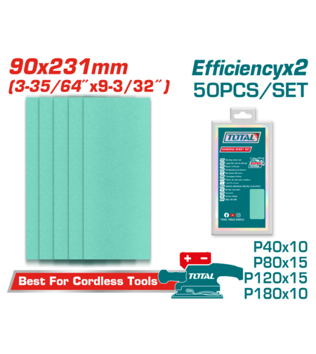TOTAL - SET 50 FOI SMIRGHEL 90X231 MM