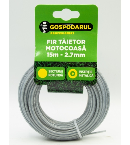 Fir taietor cu insertie metalica 15m - 2.7mm (sectiune rotunda) (MC)