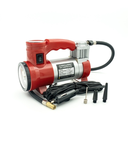 Compresor auto 12V Carguard – 30 L/min – 150 PSI – carcasa metal + LED frontal