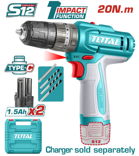 TOTAL - MASINA DE GAURIT CU PERCUTIE - 12V -1.5Ah (NU INCLUDE INCARCATOR)