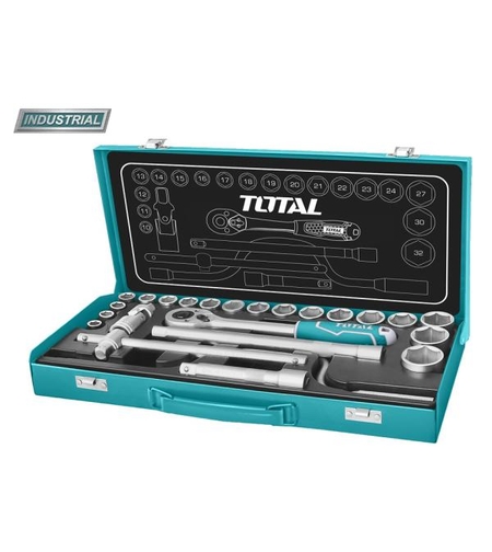 TOTAL - TRUSA DE CHEI TUBULARE 1/2 CU ANTRENOR 24 PIESE (INDUSTRIAL)